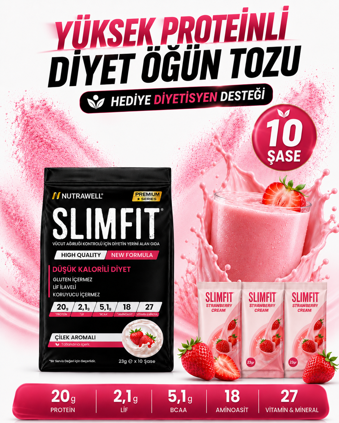 SLIMFIT  Çilek 10lu
